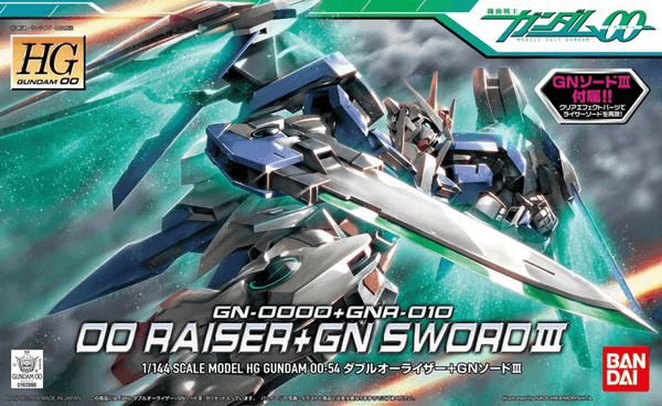 Bandai Gundam High Grade (HG) 1/144 GN-0000+GNR-010 00 Raiser+GN Sword III