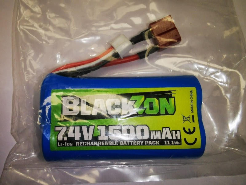 BlackZon Li-ion 7.4V, 1500mAh, 2/T-Plug Battery Pack For RC Smyter