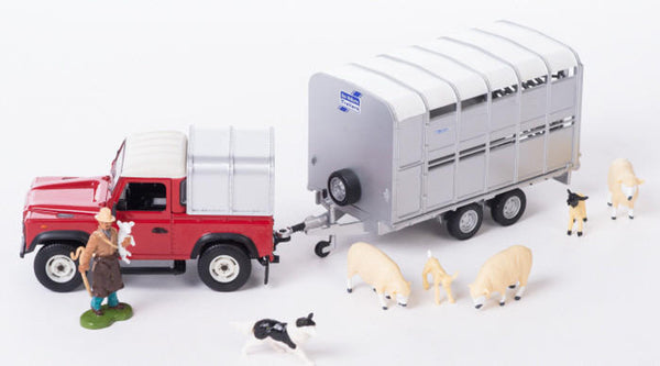 Britains 1/32 Land Rover & Sheep Trailer Set