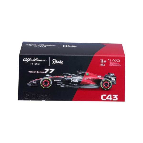 Burago 1/43 Alfa Romeo C43 F1 2023 #77 Valtteri Bottas With Helmet