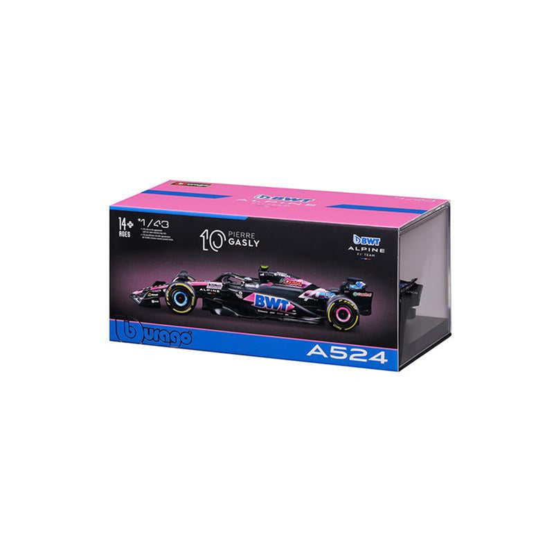 Burago 1/43 BWT Alpine  A524 F1 2024 #10 Pierre Gasly With Helmet