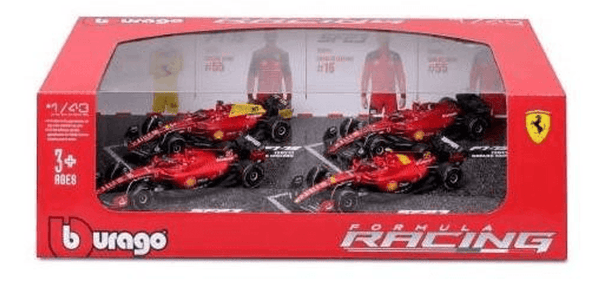 Burago 1/43 F1 Ferrari 4 pack Charles Leclerc Highlights Set Diecast Model