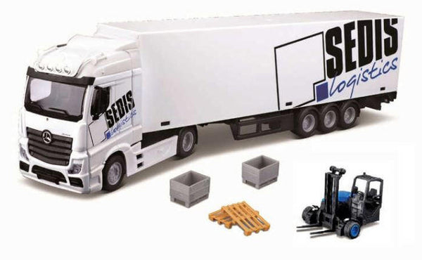 Burago 1/43 MB Actros Lift and Load Truck With Pallets