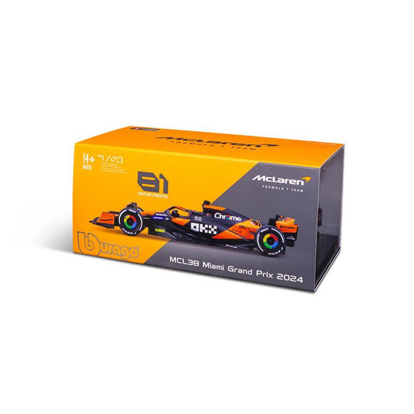 Burago 1/43 McLaren MCL38 F1 2024, #81 Oscar Piastri With Helmet
