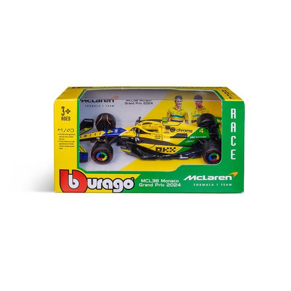Burago 1/43 McLaren MCL38 Senna Livery F1 2024 #4 Lando Norris