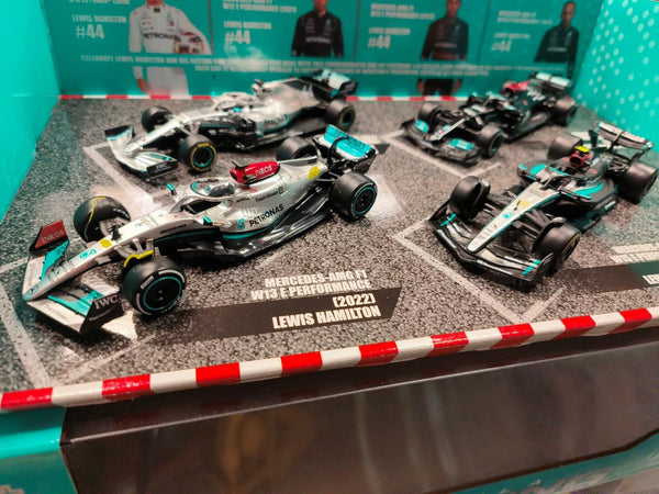 Burago 1/43 Mercedes F1 Lewis Hamilton Highlights 4 Car Set