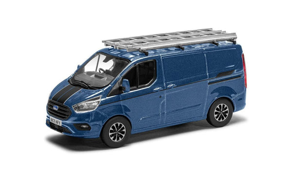 Corgi 1/43 Ford Transit Custom Sport, Chrome Blue Diecast Model