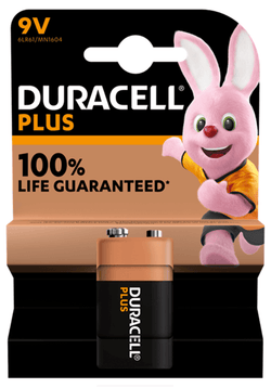 Duracell Plus 9V 6LR61 Alkaline Battery (1 Pack)