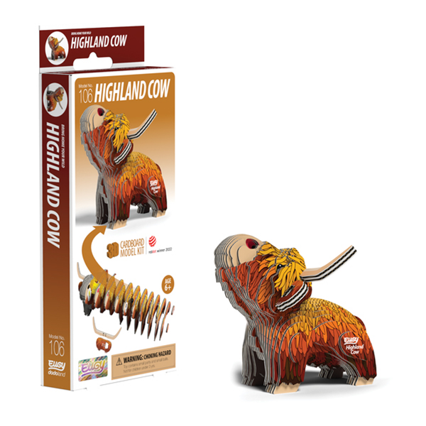 Eugy 106 Highland Cow Card 3D Puzzle