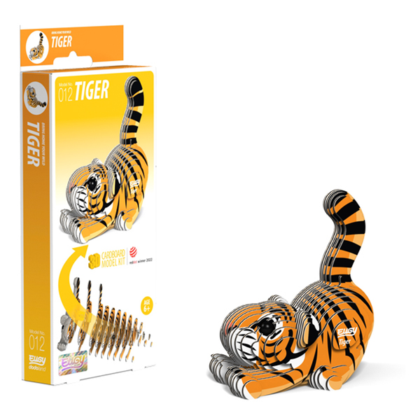Eugy 12 Tiger Card 3D Puzzle