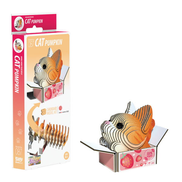 Eugy 87 Cat - Pumpkin Card 3D Puzzle