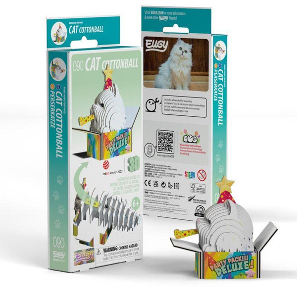 Eugy 90 Cat - Cottonball Card 3D Puzzle