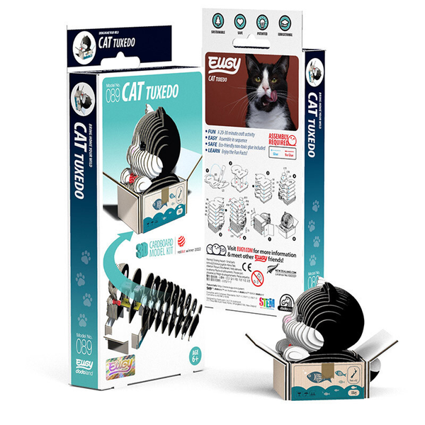 Eugy 89 Cat - Tuxedo Card 3D Puzzle