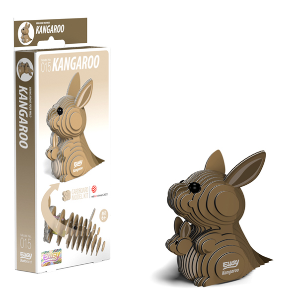 Eugy 15 Kangaroo Card 3D Puzzle
