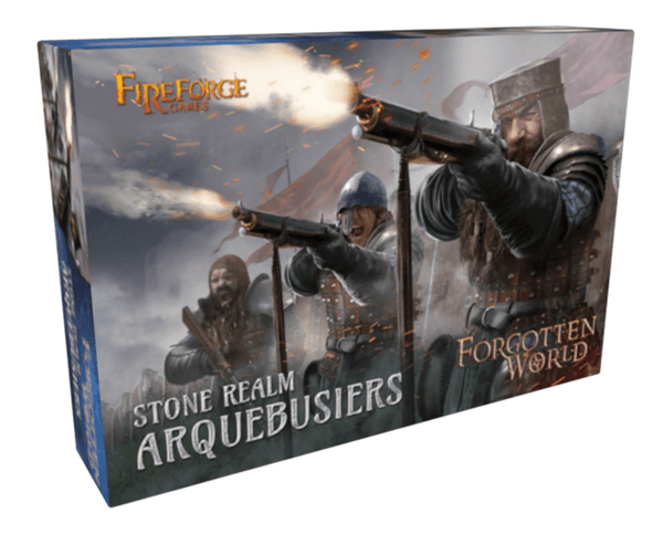 Fireforge Games 28mm Forgotten World - Stone Realm Dwarf Arquebusiers