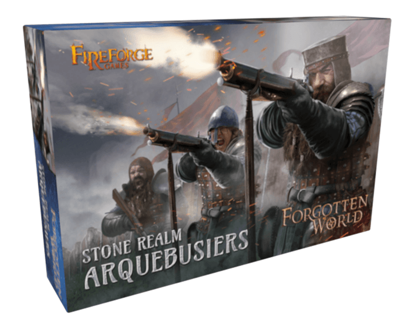 Fireforge Games 28mm Forgotten World - Stone Realm Dwarf Arquebusiers