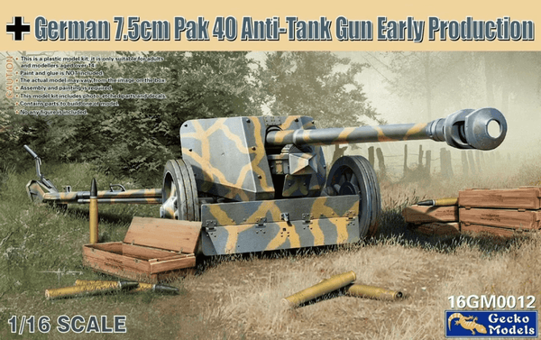 Gecko Models 1/16 7.5cm Pak 40 ATG Early Production