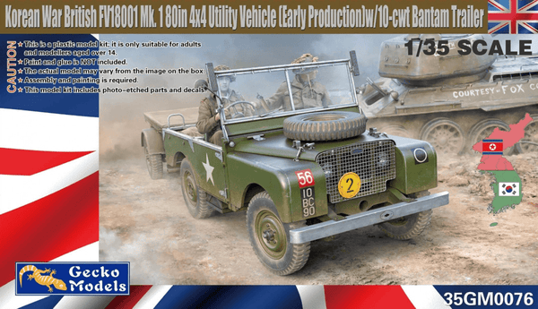 Gecko Models 1/35 Land Rover FV18001 Mk.1 80in 4x4 Utility Vehicle Early Production with Trailer