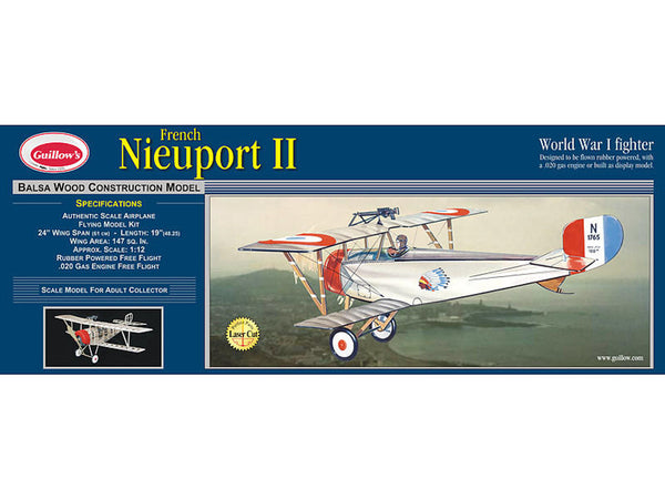 Guillow 1/12 Nieuport II Balsa Model Kit