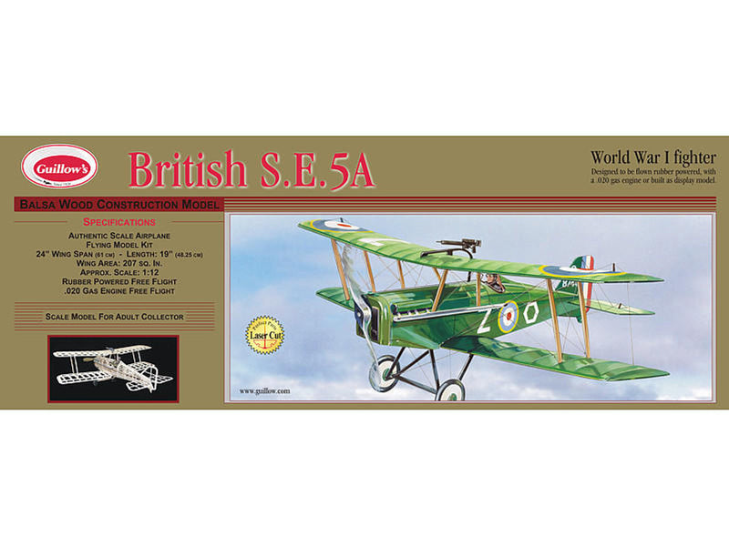 Guillow 1/14 British SE5-A Balsa Model Kit