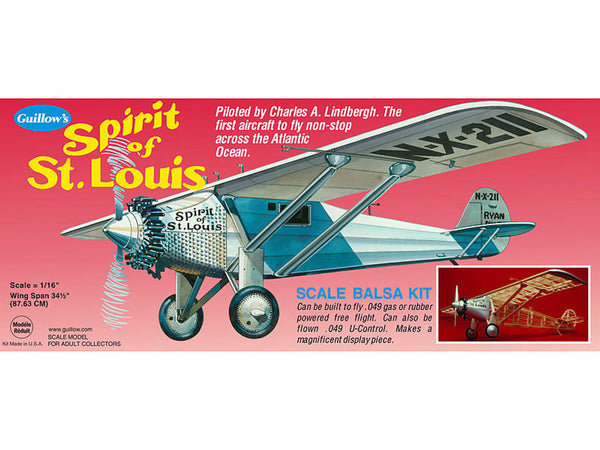 Guillow 1/16 Spirit of St. Louis Balsa Model Kit