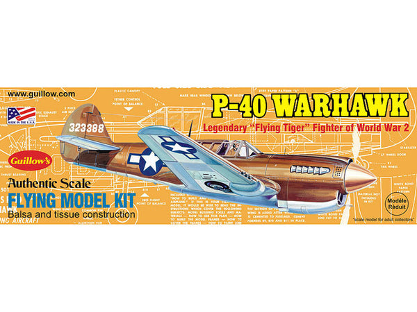Guillow 1/32 Curtiss P-40 Warhawk Balsa Model Kit
