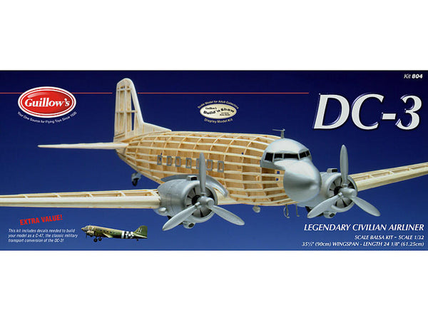 Guillow 1/32 Douglas DC-3 Balsa Model Kit