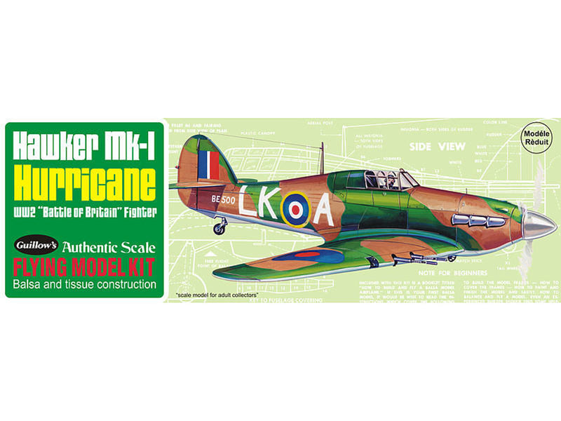 Guillow 1/32 Hawker Hurricane Balsa Model Kit