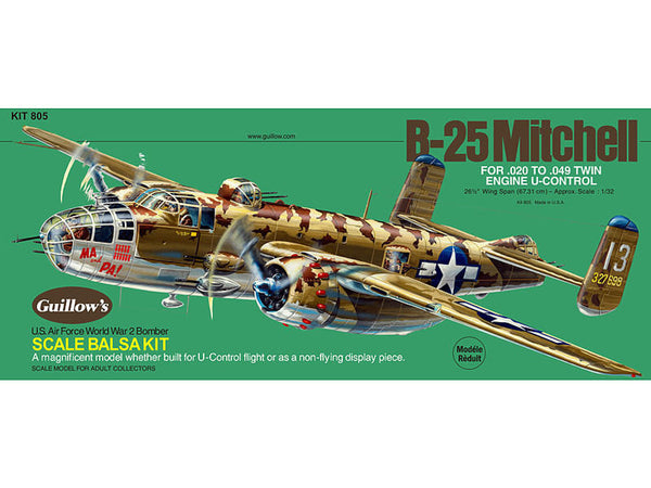 Guillow 1/32 North American B-25 Mitchell Balsa Model Kit