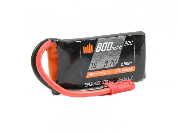 Spektrum 800mAh 1S 3.7V 30C LiPo Battery; JSTO-SPMX8001S30