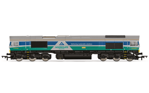 Hornby Railways OO Gauge RailRoad Plus BR Class 66 Aggregates Industries 66711 Sence DCC Sound Fitted