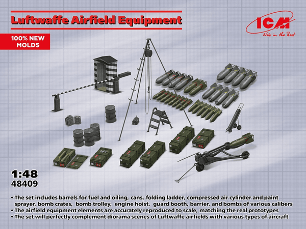 ICM 1/48 WWII Luftwaffe Airfield Equipment