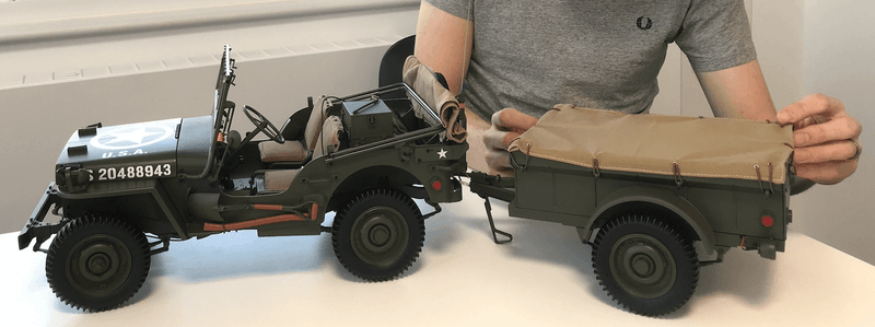 IXO 1/8 Willys Jeep with Trailer and ATG