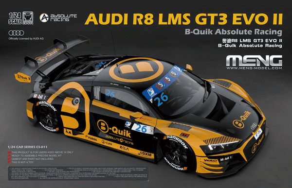 Meng Models 1/24 Audi R8 LMS GT3 EVO II B-Quik