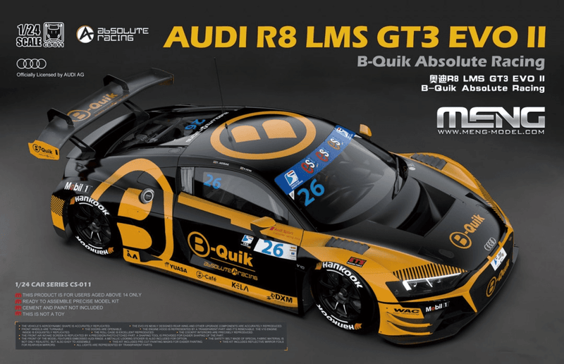 Meng Models 1/24 Audi R8 LMS GT3 EVO II B-Quik