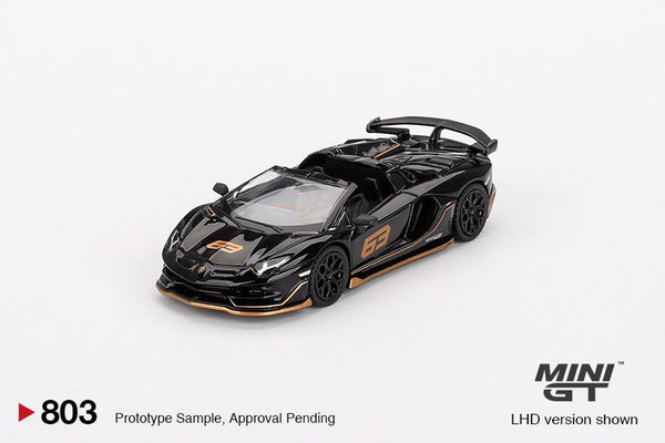 Mini GT 1/64 Lamborghini Aventador SVJ 63 Roadster Nero Aldebaran (LHD)