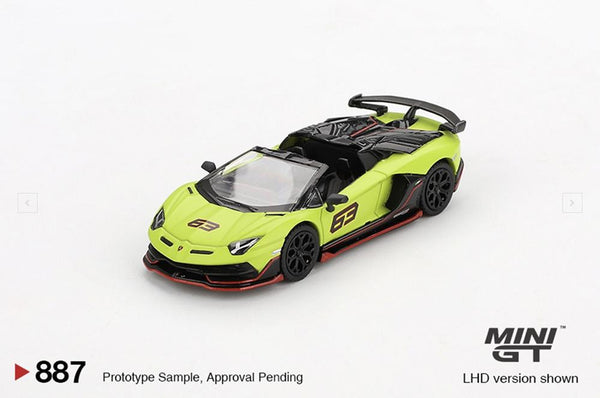 Mini GT 1/64 Lamborghini Aventador SVJ 63 Roadster Verde Shock (RHD)
