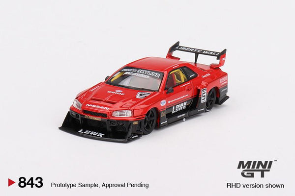 Mini GT 1/64 Nissan LB-ER34 Super Silhouette SKYLINE Red/Black
