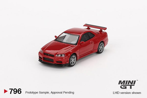 Mini GT 1/64 Nissan Skyline GT-R (R34) V-Spec Active Red (RHD)
