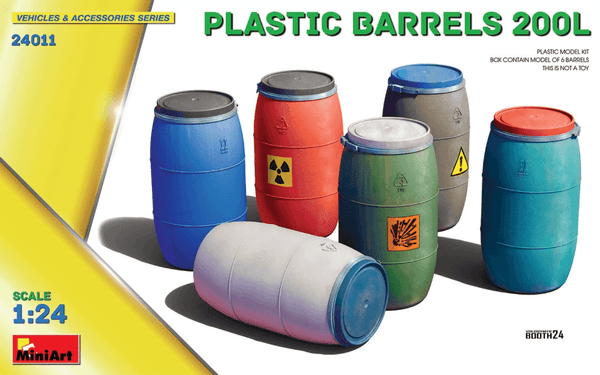 MiniArt 1/24 Modern Plastic Barrels 200l