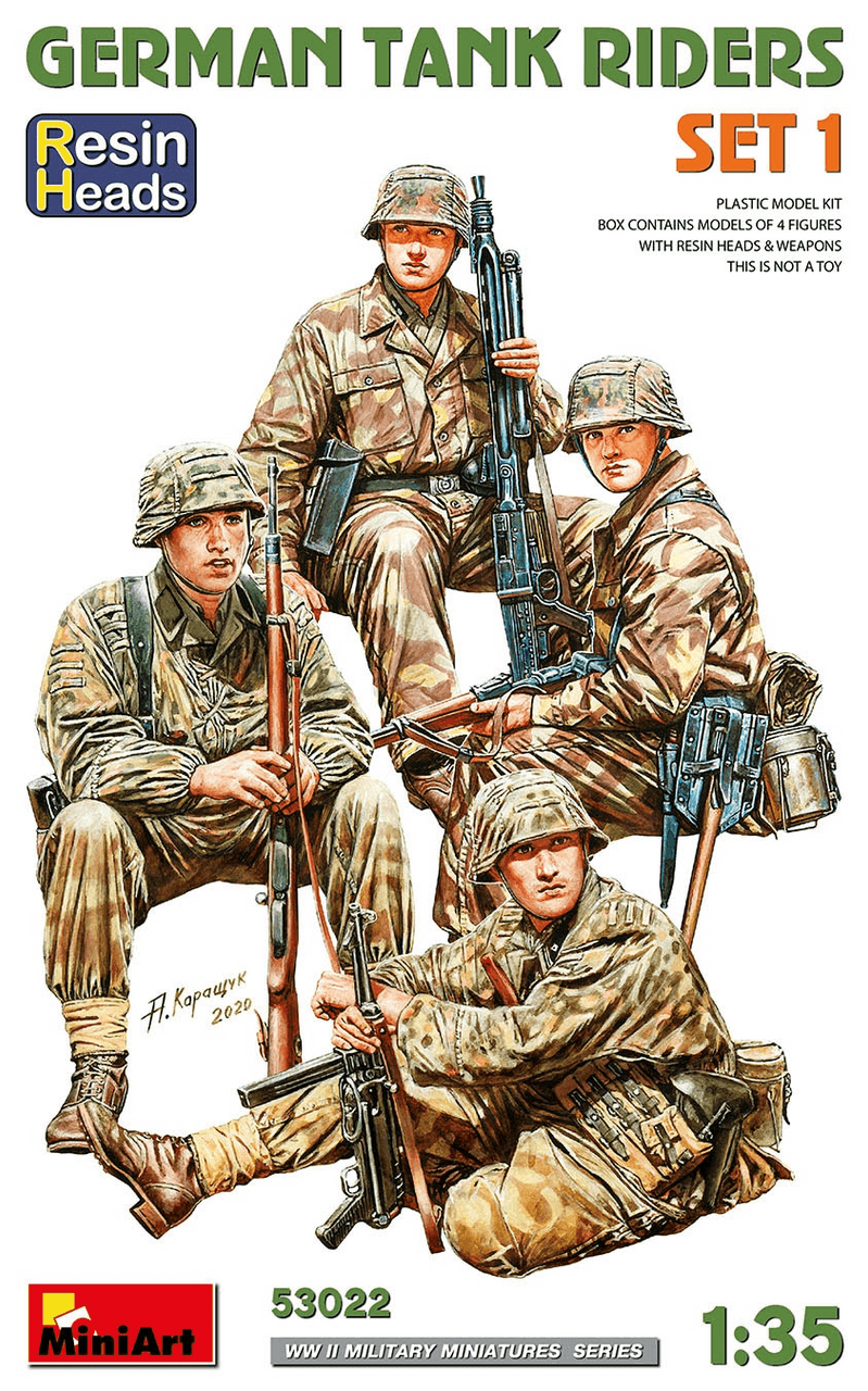 MiniArt 1/35 German Tank Riders Set 1 Resin Heads