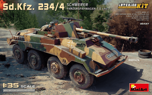 MiniArt 1/35 Sd.Kfz.234/4 Schwerer Panzerspahwagen 7.5cm with Interior