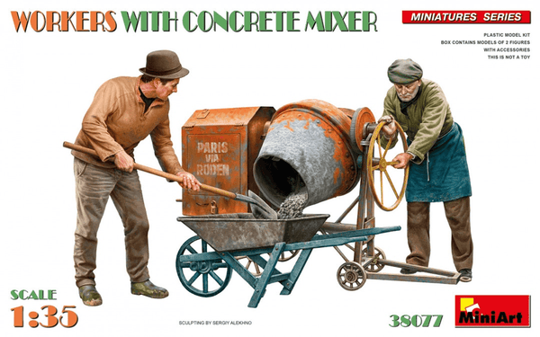 MiniArt 1/35 Workers with Concrete Mixer