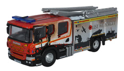 Oxford Diecast 1/76 Scania Fire Pump Ladder Humberside Fire And Rescue (Remembrance Day)