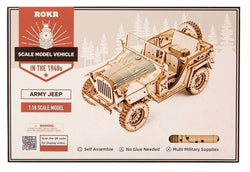 Rokr Army Jeep 3D Wooden Puzzle Model Kit