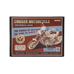 Rokr Cruiser Motorcycle 3D Wooden Puzzle Model Kit