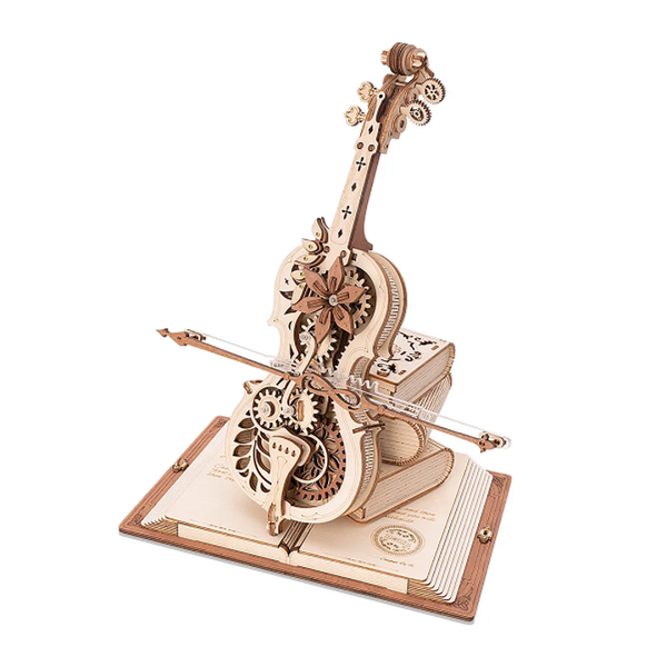 Rokr Magic Cello Mechanical Music Box 3D Wooden Model Kit