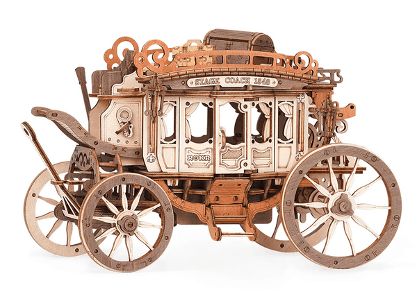 Rokr Stagecoach Mechanical Music Box 3D Wooden Model Kit