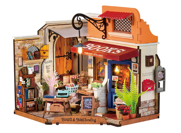 Rolife Corner Bookstore Wooden Diorama Kit