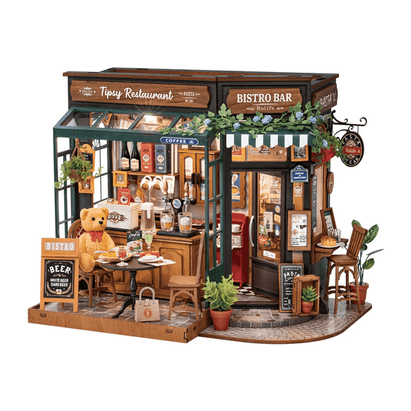 Rolife Tipsy Restaurant Wooden Diorama Kit